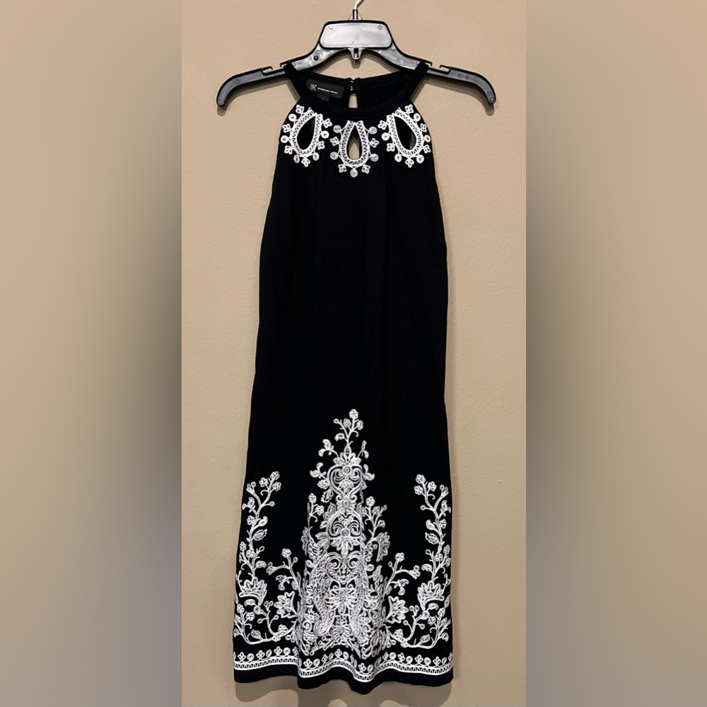 Women’s INC (International Concepts) Black Embroidered Dress Size M